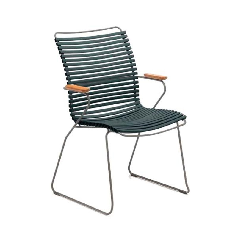 Houe-collectie CLICK Dining Chair Tall with Armrests in bamboo pine green