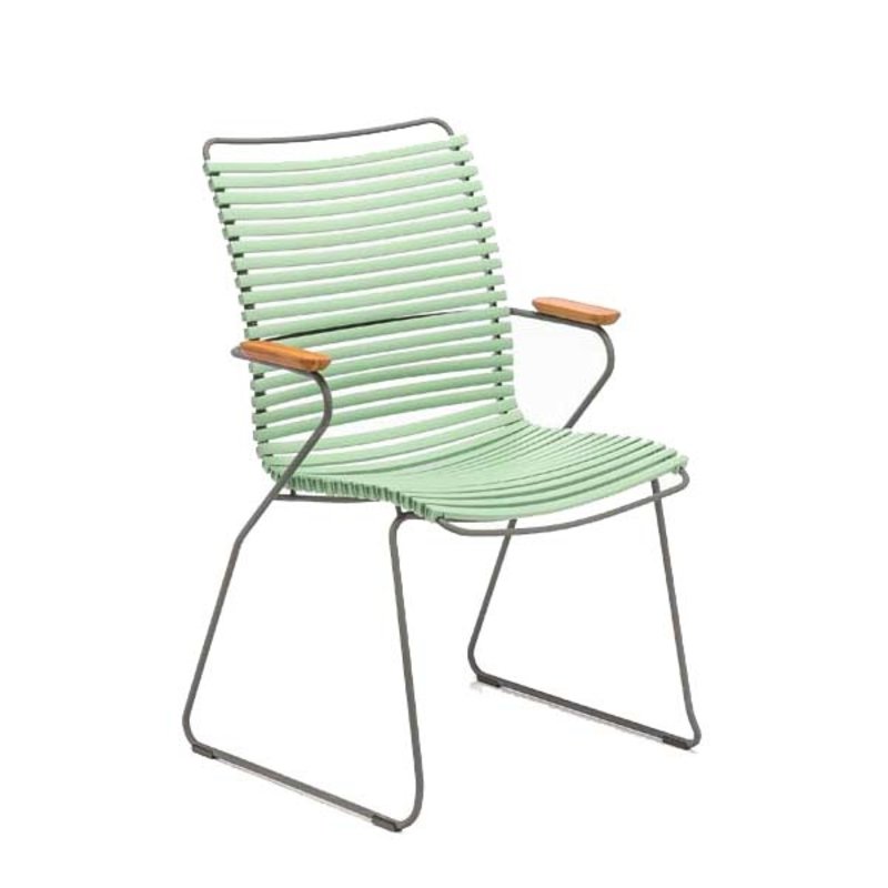 Houe-collectie CLICK Dining Chair Tall with Armrests in bamboo dusty green