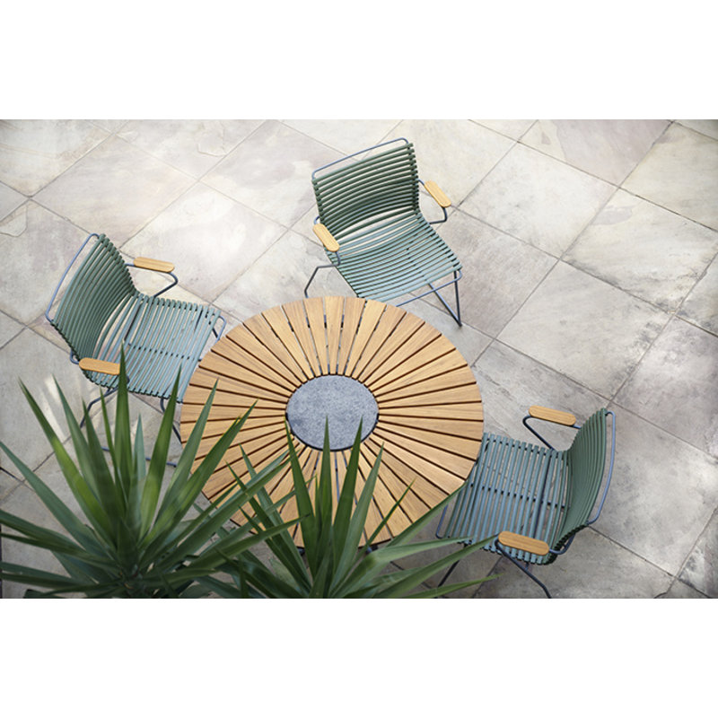 Houe-collectie CLICK Dining Chair with Armrests in bamboo pine green
