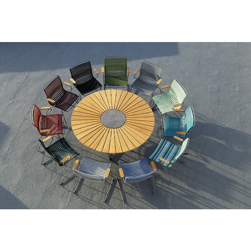 Houe-collectie CLICK Dining Chair with Armrests in bamboo pine green