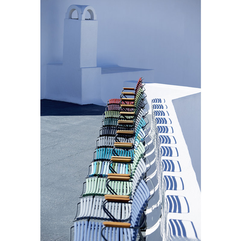 Houe-collectie CLICK Dining Chair with Armrests in bamboo dusty light blue