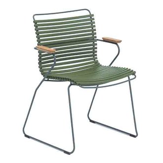 Houe CLICK Dining Chair with Armrests in bamboo olive green