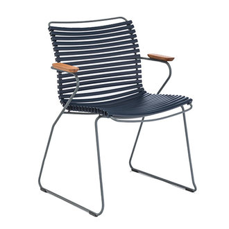 Houe CLICK Dining Chair with Armrests in bamboo  dark blue