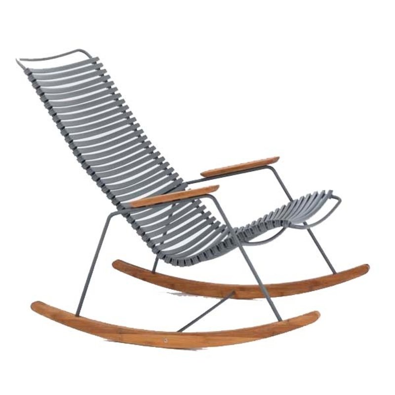 Houe-collectie CLICK Rocking Chair with Dark grey lamellas