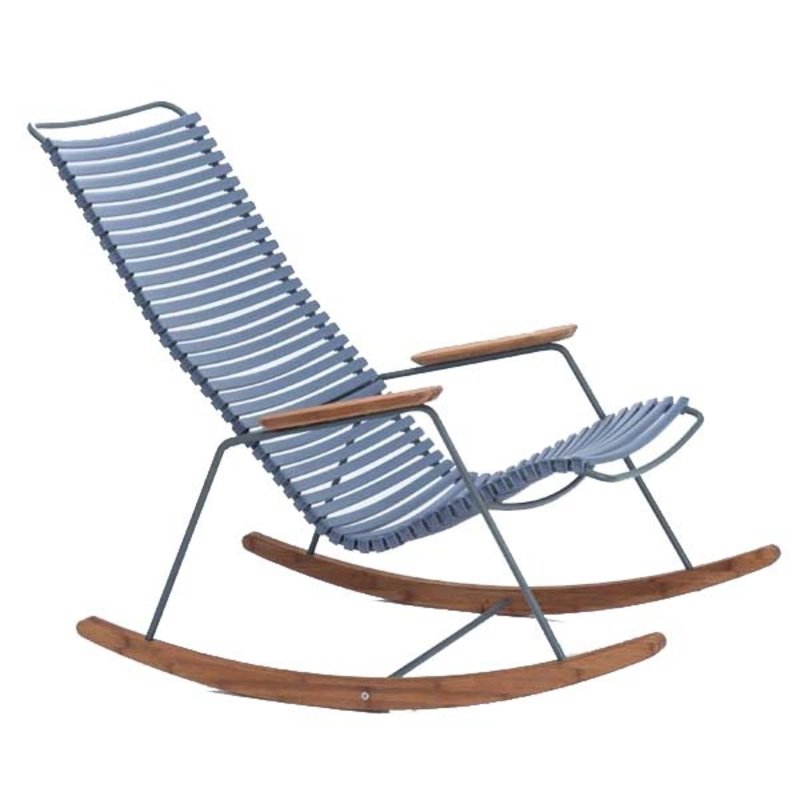 Houe-collectie CLICK Rocking Chair with Pigeon blue lamellas