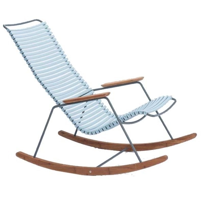 Houe-collectie CLICK Rocking Chair with Dusty Light blue lamellas