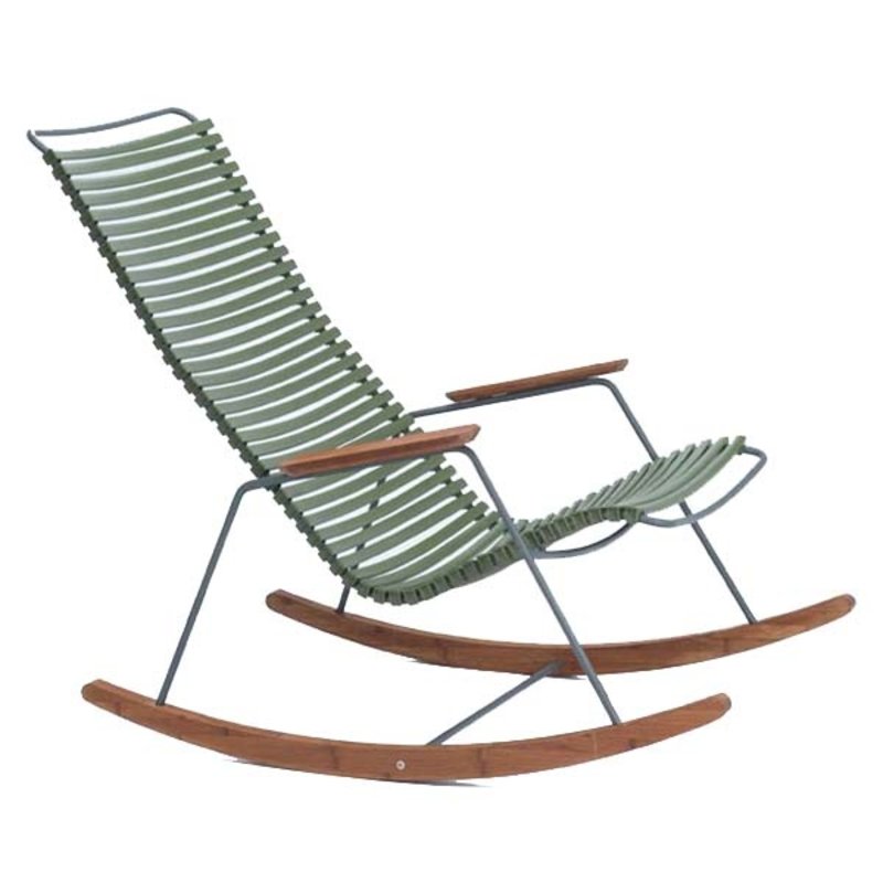 Houe-collectie CLICK Rocking Chair with Olive green lamellas