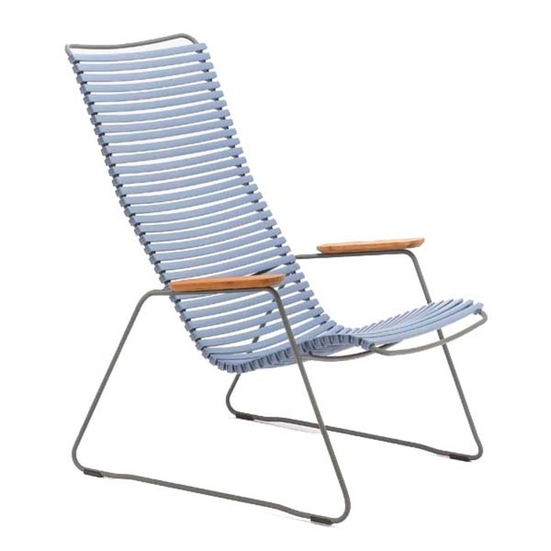 Houe-collectie CLICK Lounge Chair with Pigeon blue lamellas