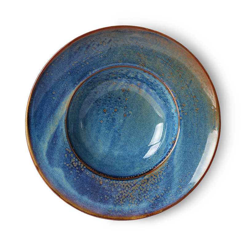 HKliving-collectie Home chef ceramics: pasta plate rustic blue