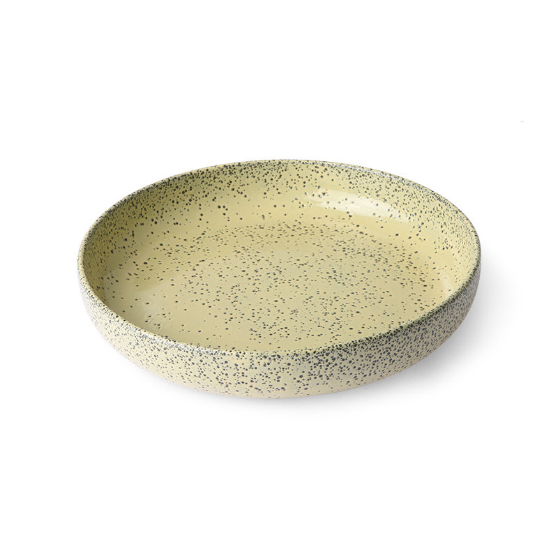 HKliving-collectie Gradient ceramics: deep plate yellow (set of 2)