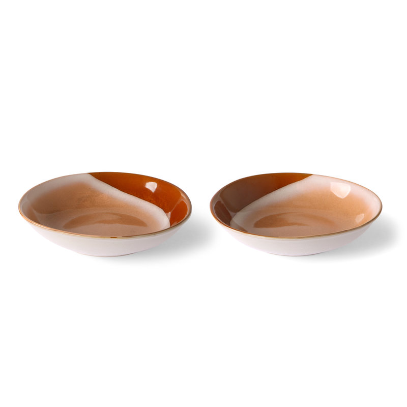 HKliving-collectie Ceramic 70's curry bowls: hills (set of 2)