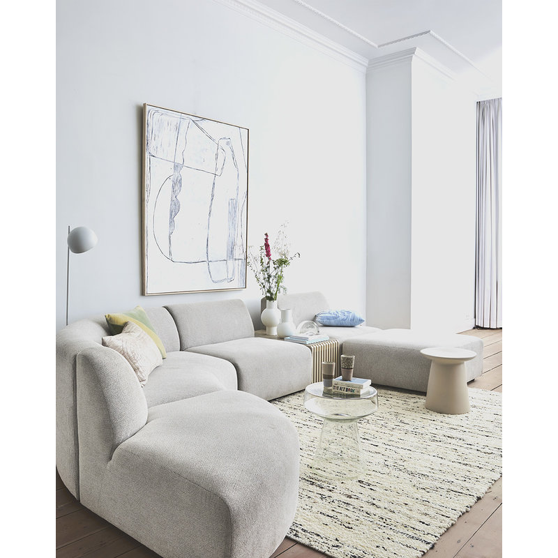 HKLIVING-collectie Jax couch: element round, sneak, light grey