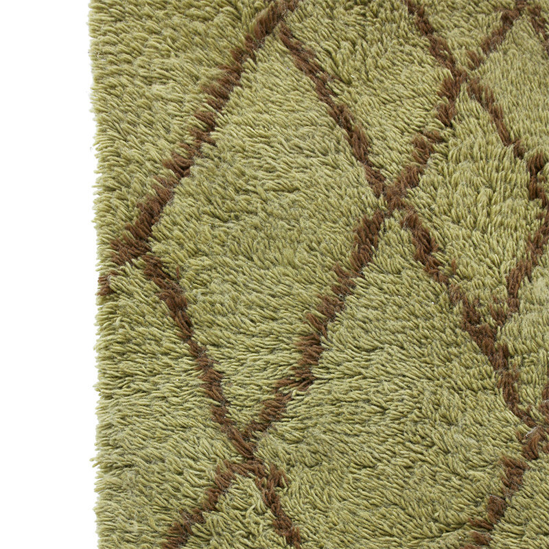 HKliving-collectie Olive woolen rug brown zigzag (180x280)