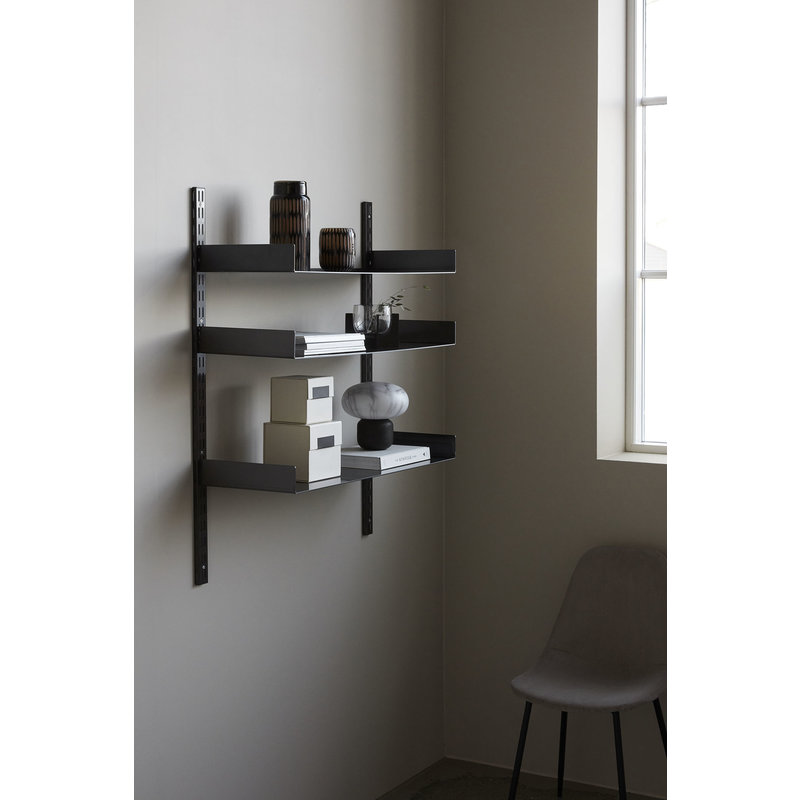 House Doctor-collectie Shelving system, Wandrek Fari, Black, Incl. 3 shelves