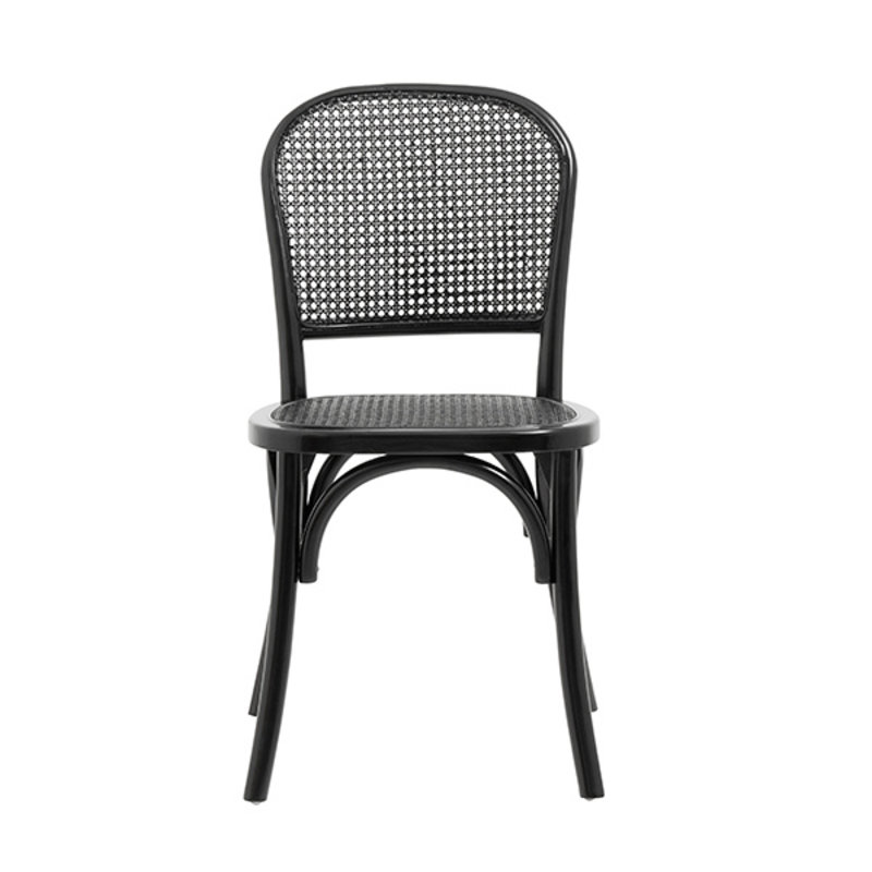 Nordal-collectie WICKY chair w. wickerwork, black/black