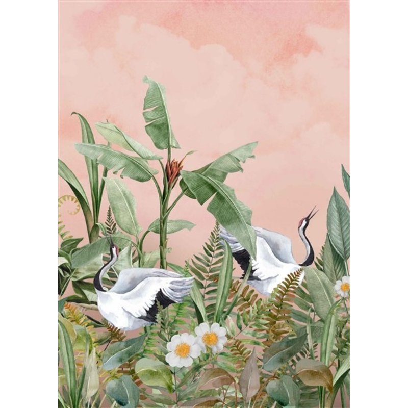 Creative Lab Amsterdam-collectie Dancing Crane behang Mural