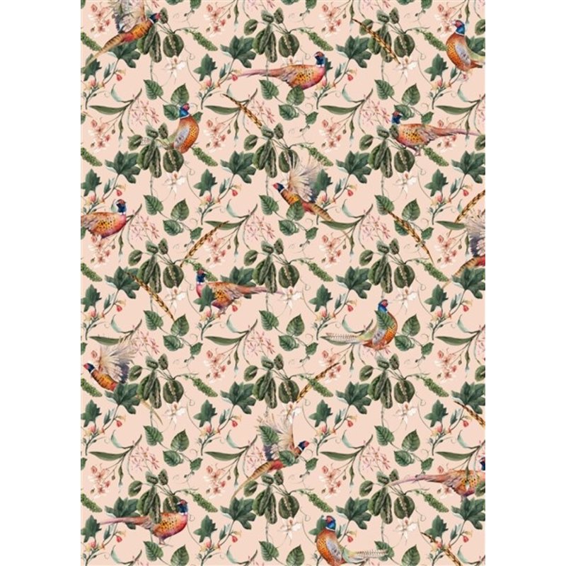 Creative Lab Amsterdam-collectie Floral Pheasant Sunset Wallpaper Mural