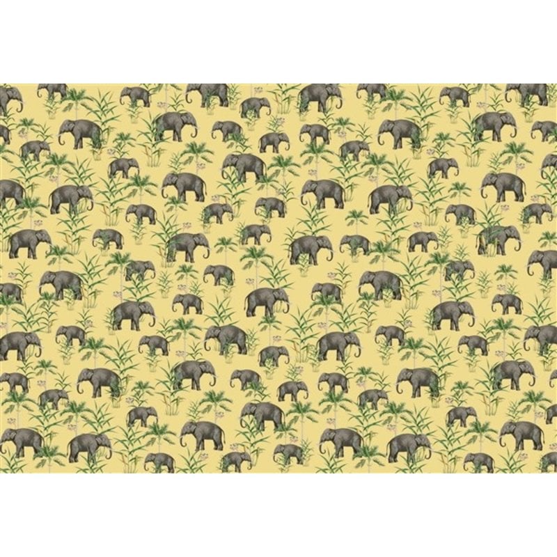 Creative Lab Amsterdam-collectie Oscar the Elephant Yellow Wallpaper Mural