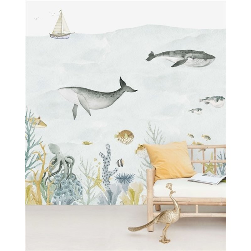 Creative Lab Amsterdam-collectie Sealife Blue Wallpaper Mural