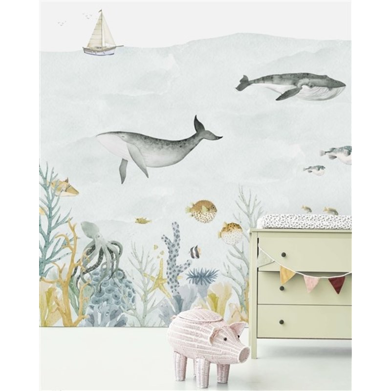 Creative Lab Amsterdam-collectie Sealife Blue behang Mural