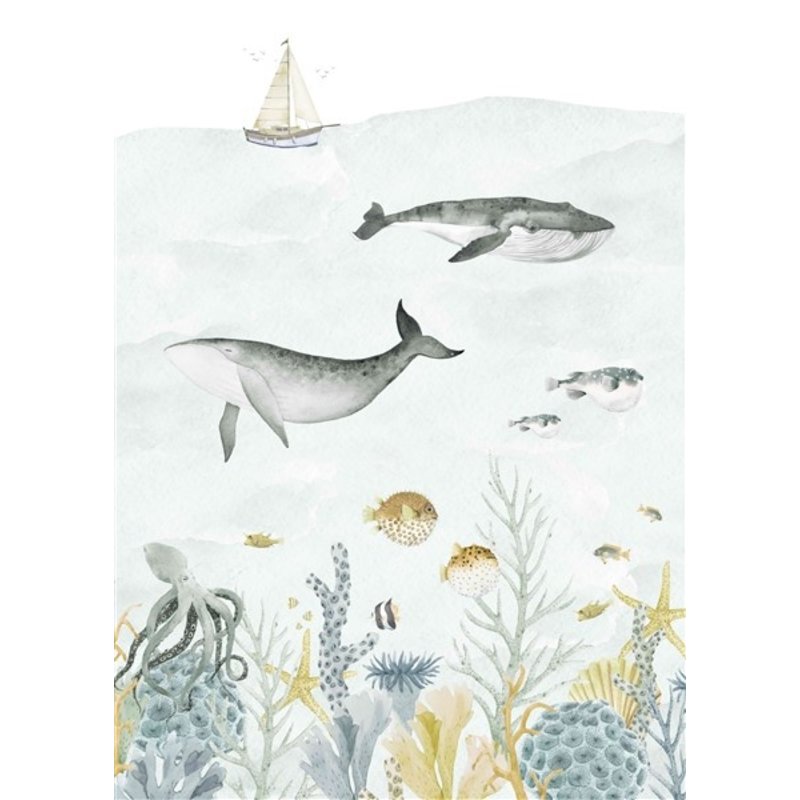 Creative Lab Amsterdam-collectie Sealife Blue behang Mural