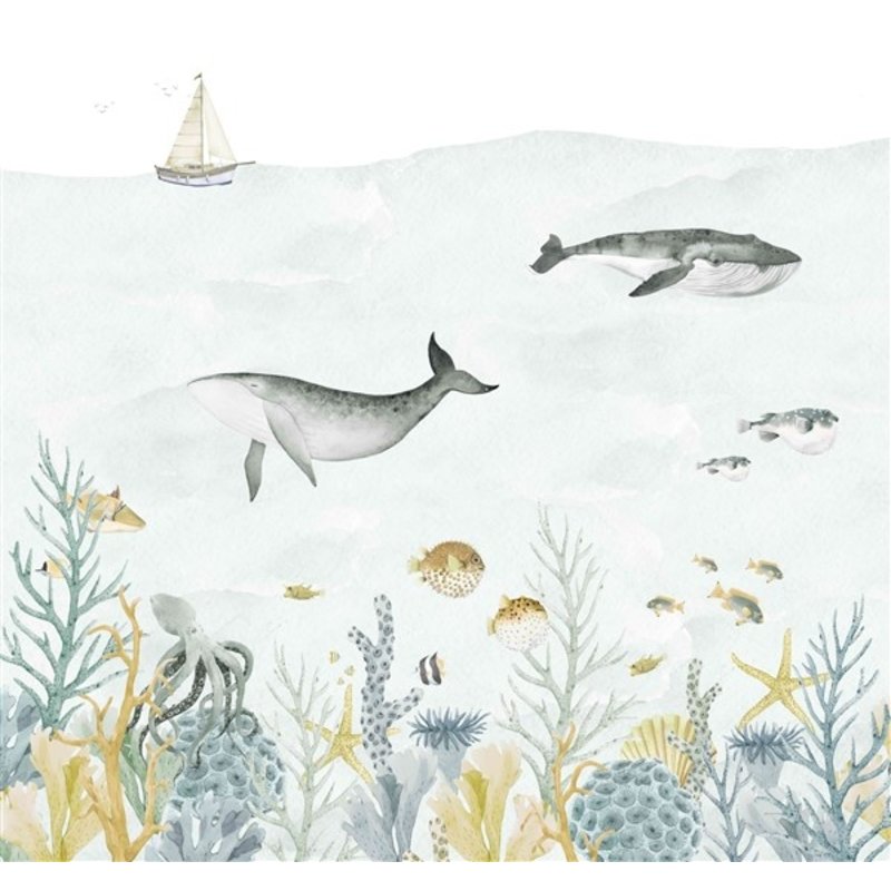 Creative Lab Amsterdam-collectie Sealife Blue Wallpaper Mural