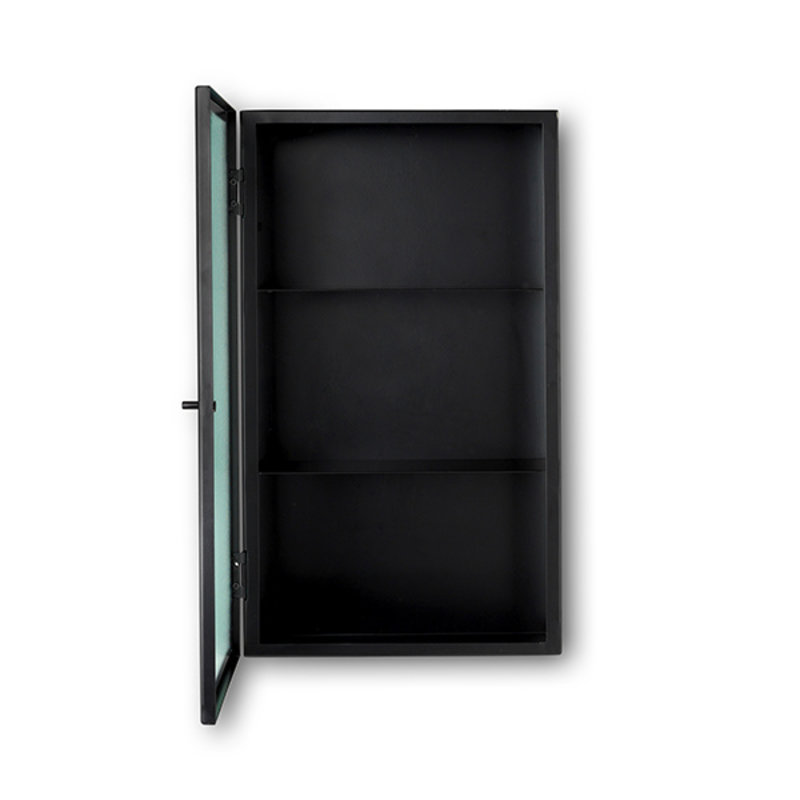 ferm LIVING-collectie Haze Wall Cabinet - Reeded Glas - Black