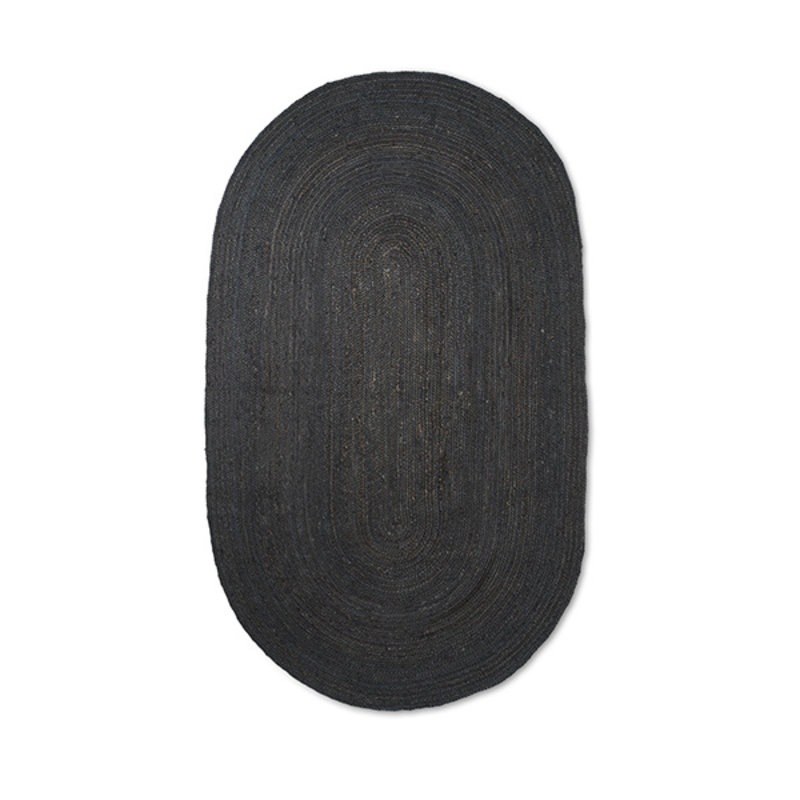 ferm LIVING-collectie Eternal Oval Jute Rug - Large - Black