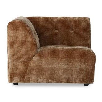 HKLIVING vint couch: element A,  corduroy velvet, aged gold