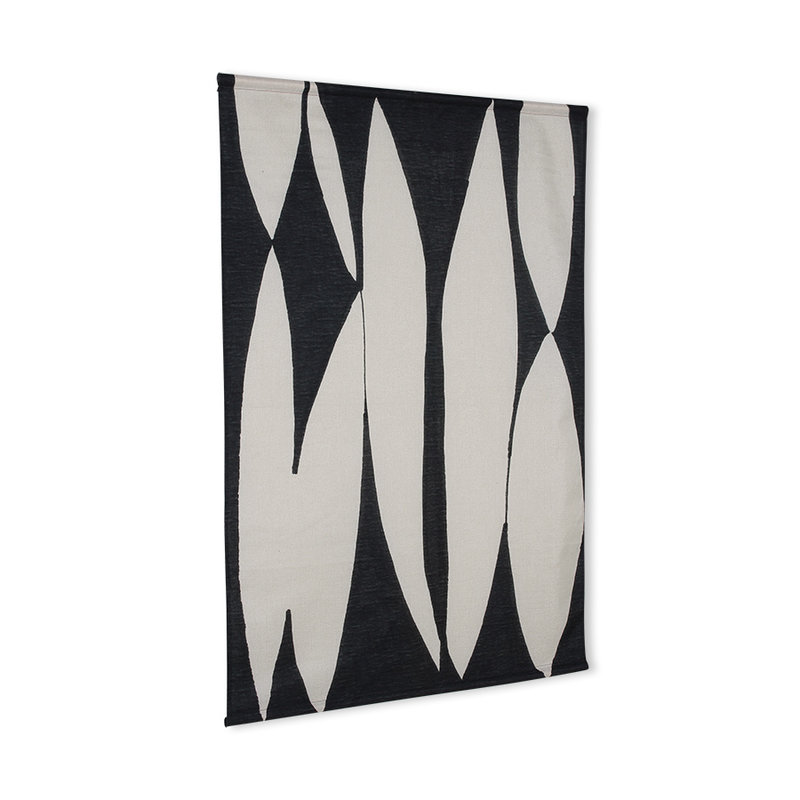 HKliving-collectie abstract wandkleed zwart wit