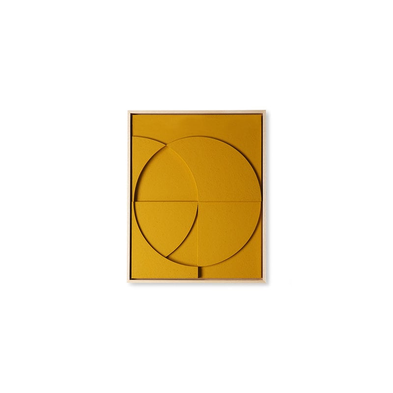 HKliving-collectie framed relief art panel ochre C small