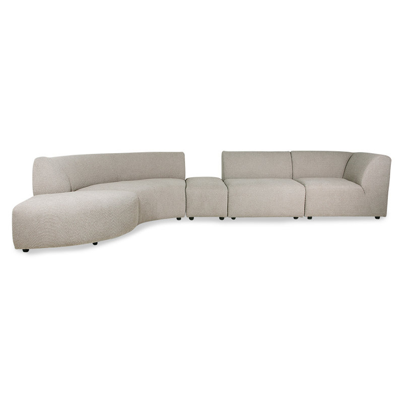 HKliving-collectie jax couch: element round, ted, stone