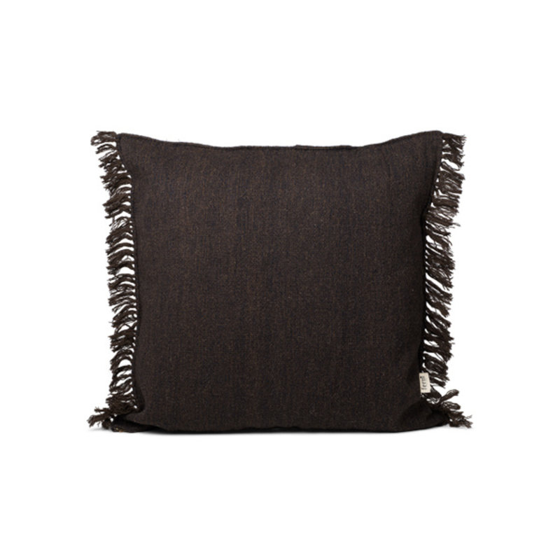 ferm LIVING-collectie Kelim Fringe Cushion - L - Dark Melange