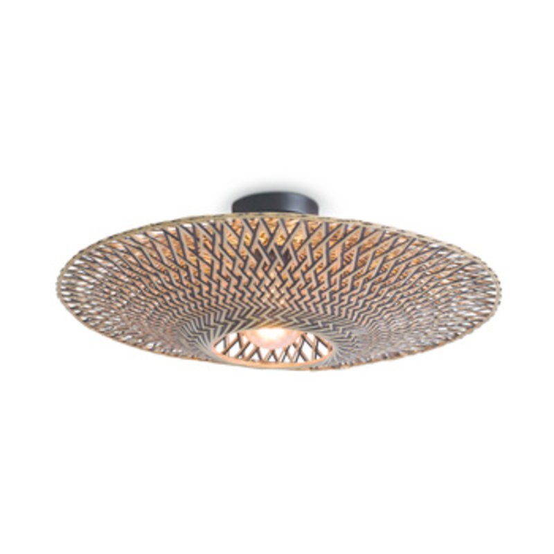 Good&Mojo-collectie Ceiling lamp Bali dia.60x15cm black/natural, M
