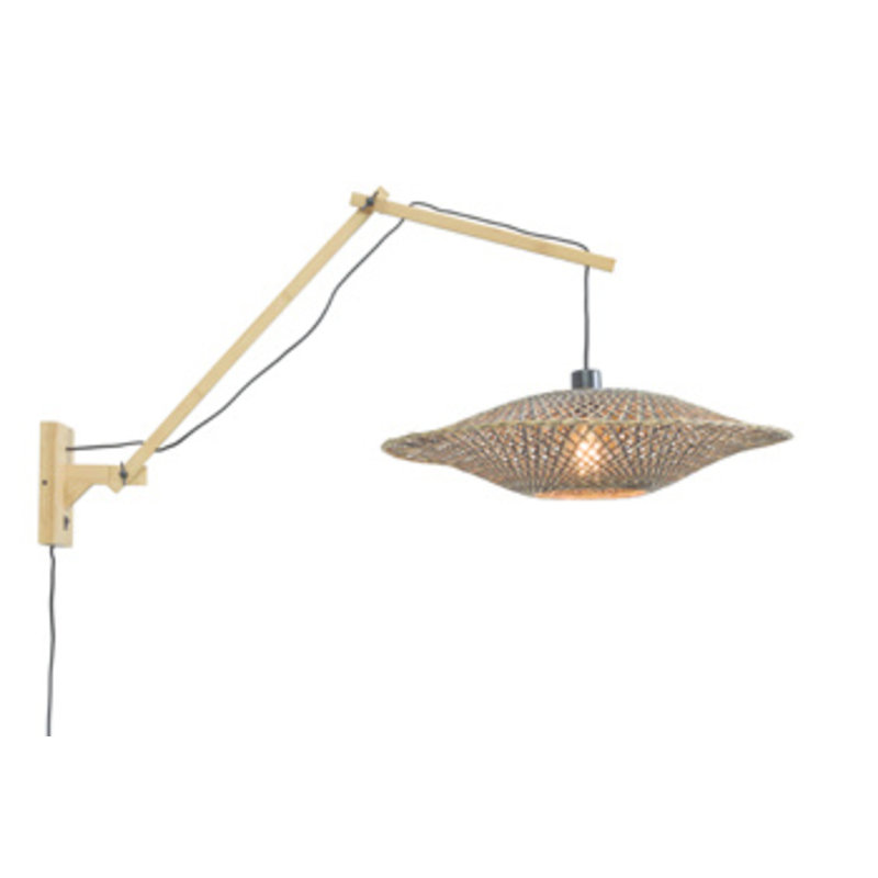 Good&Mojo-collectie Wall lamp Bali nat./shade 60x15cm bl./nat., L