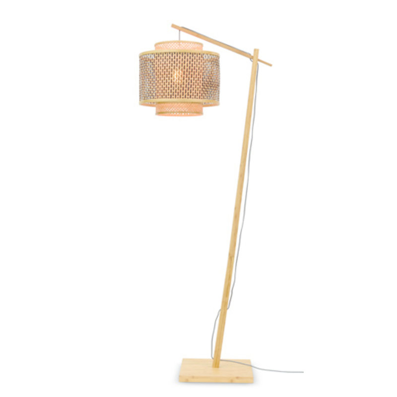 Good&Mojo-collectie Floor lamp Bhutan nat. h.176cm/shade 40x34cm bl./nat. S