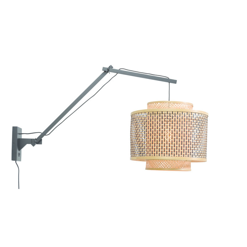 Good&Mojo-collectie Wall lamp Bhutan bl./shade 40x34cm bl./natural, L