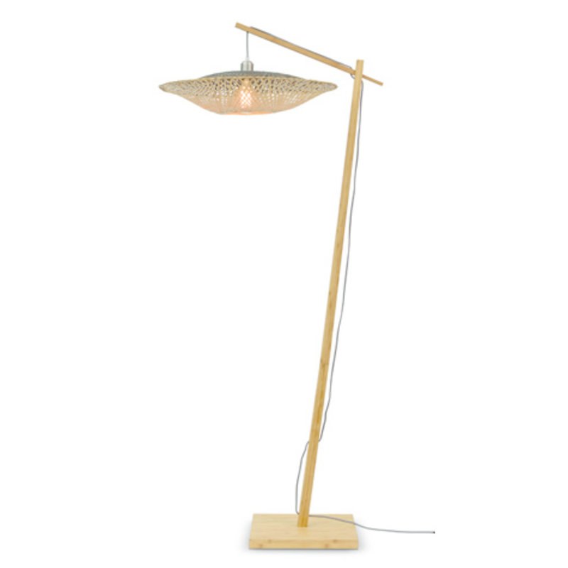 Good&Mojo-collectie Floor lamp Kalimantan  nat.h.176cm/shade horiz.60x15cm nat/b