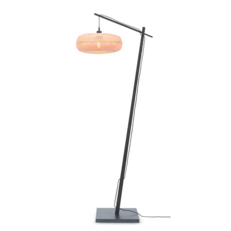 Good&Mojo-collectie Vloerlamp Palawan zwart/naturel S