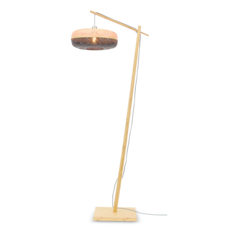 Good&Mojo-collectie Floor lamp Palawan nat. h.176cm/shade 40x15cm nat/bl.