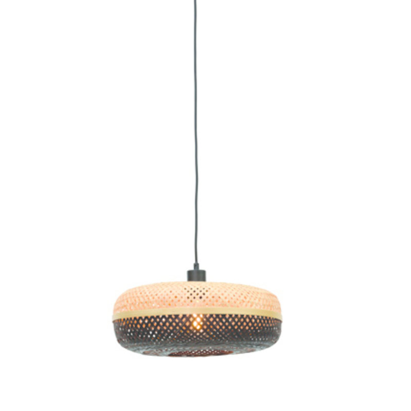 Good&Mojo-collectie Hanging lamp Palawan 40x15cm nat./black, S