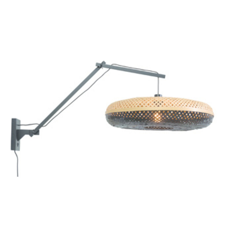 Good&Mojo-collectie Wall lamp Palawan bl./shade 60x15cm nat./black, L