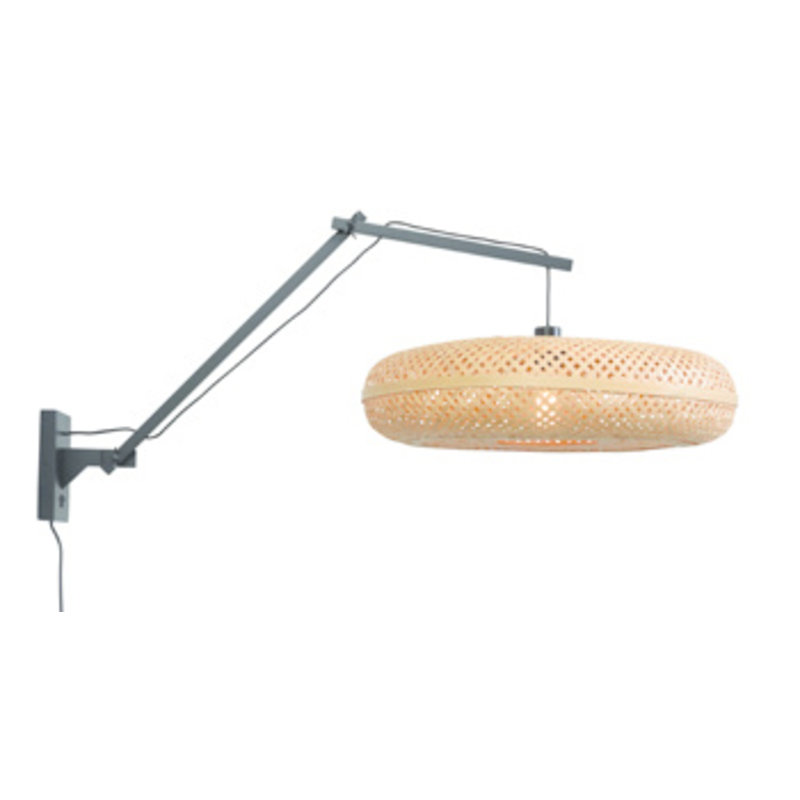 Good&Mojo-collectie Wandlamp Palawan zwart/naturel L