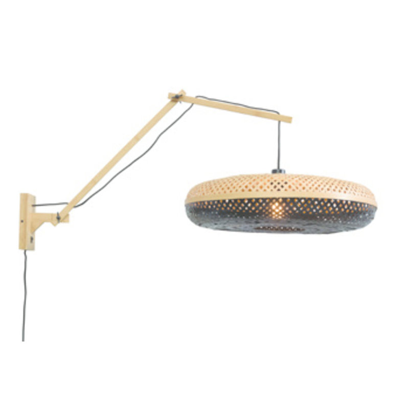 Good&Mojo-collectie Wall lamp Palawannat./shade dia.60x15cm nat./bl. L