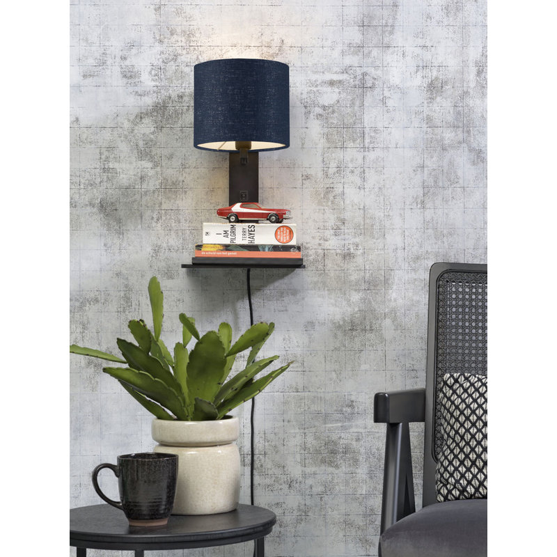 Good&Mojo-collectie Wandlamp Andes zwart/ blue denim