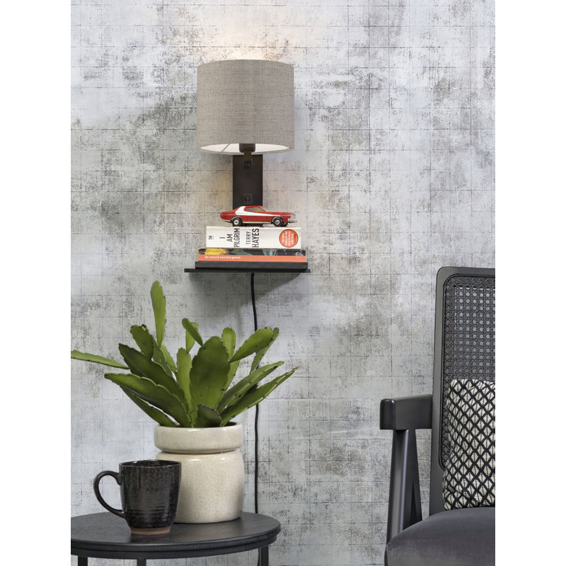 Good&Mojo-collectie Wall lamp Andes bl. shelf/shade 1815 ecolin. dark