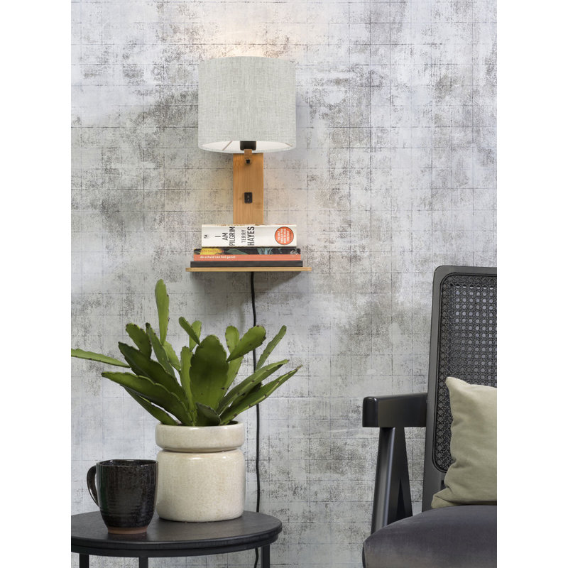 Good&Mojo-collectie Wall lamp Andes nat. shelf/shade 1815 ecolin. light