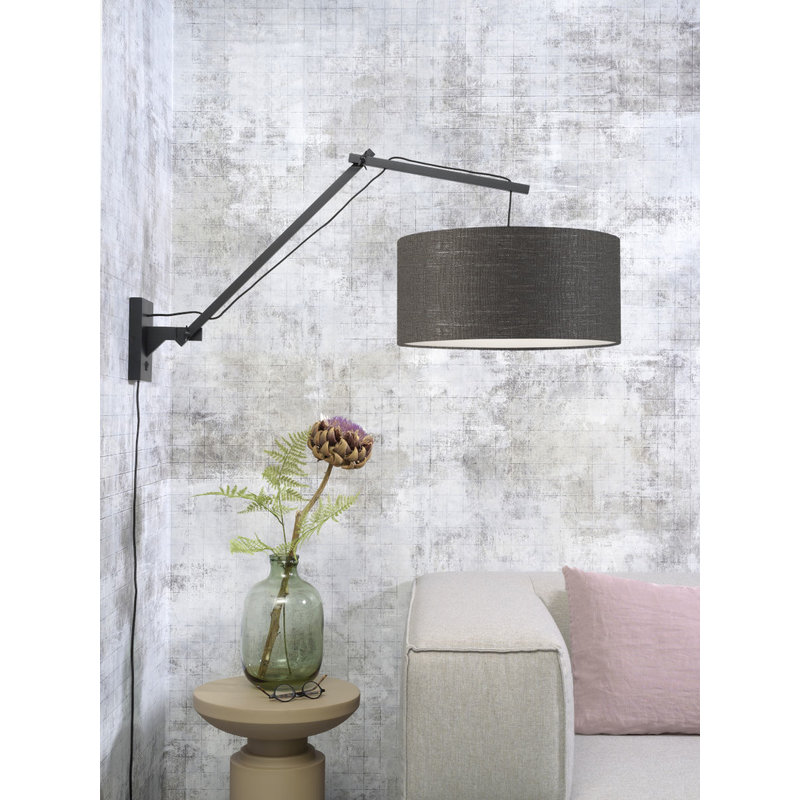 Good&Mojo-collectie Wall lamp Andes bl./shade 4723 ecolin. d.grey, L