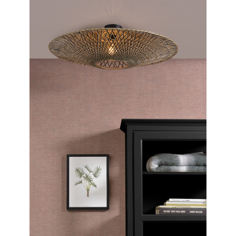 Good&Mojo-collectie Ceiling lamp Bali dia.87x20cm black/natural, L