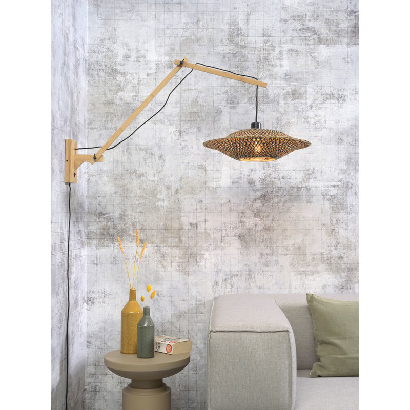 Good&Mojo-collectie Wall lamp Bali nat./shade 60x15cm bl./nat., L